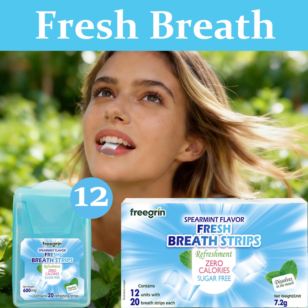 Teeth Whitening Instant - Tiras de Menta FREGRIN para Refrescar