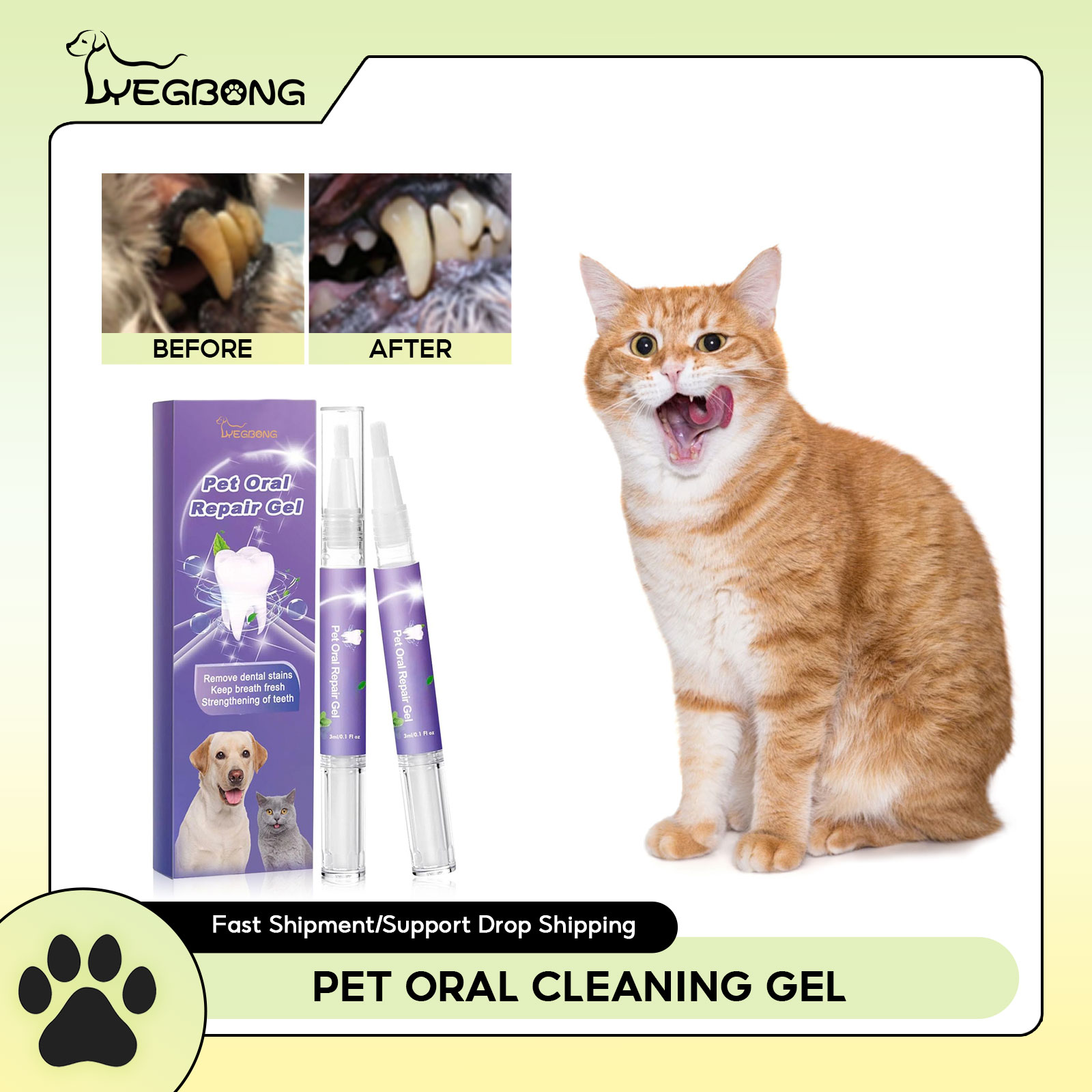 Teeth Whitening Before And After - Gel de reparación Oral para mascotas,