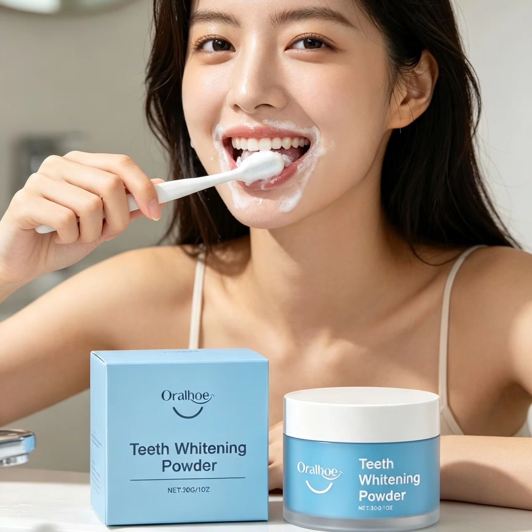 Teeth Whitening Instant - Polvo Dental Oralhoe para Cepillar los